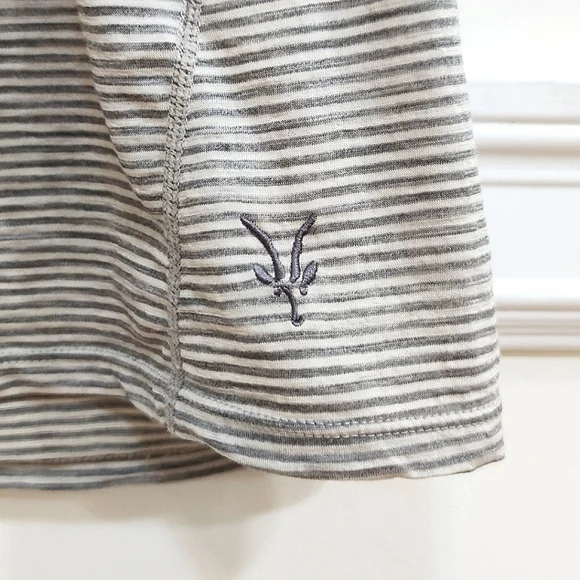 Ibex Merino Wool Gray Striped Short Sleeve Tee - Picture 4 of 10